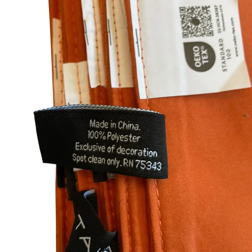 TAHARI Fall Velvet Velour Placemats 6pc 13x19 Orange Rust Autumn Decor New